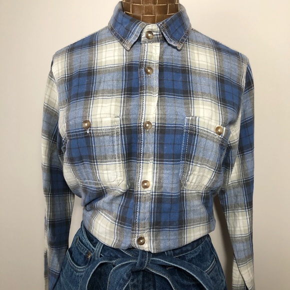 Rumors Original Faded Blue Plaid Button Down Shirt - Picture 3 of 15